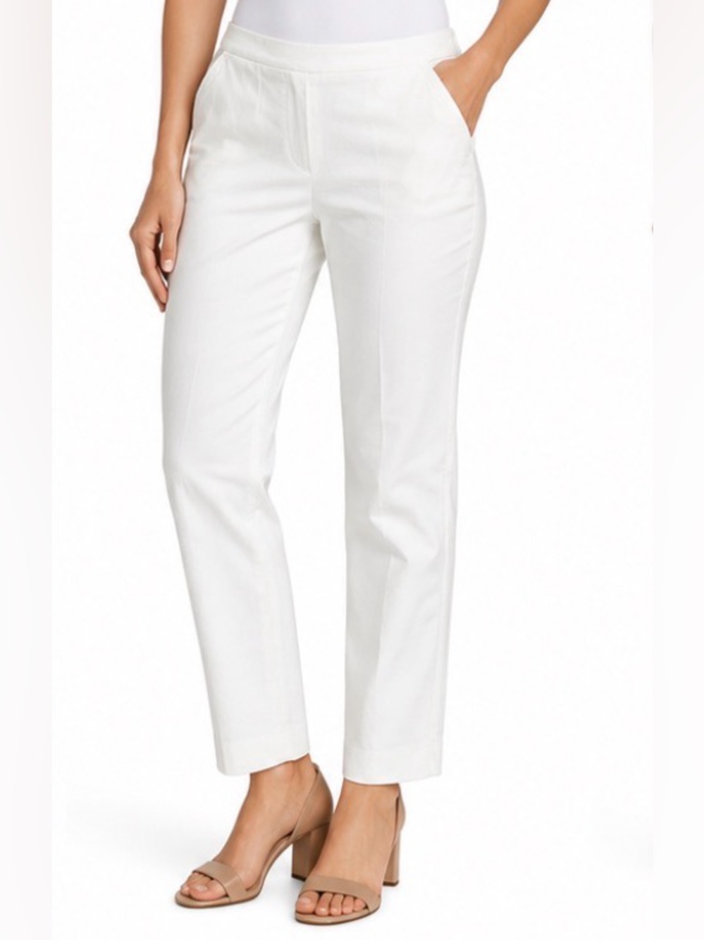 Context White Pull-On Cotton Pants